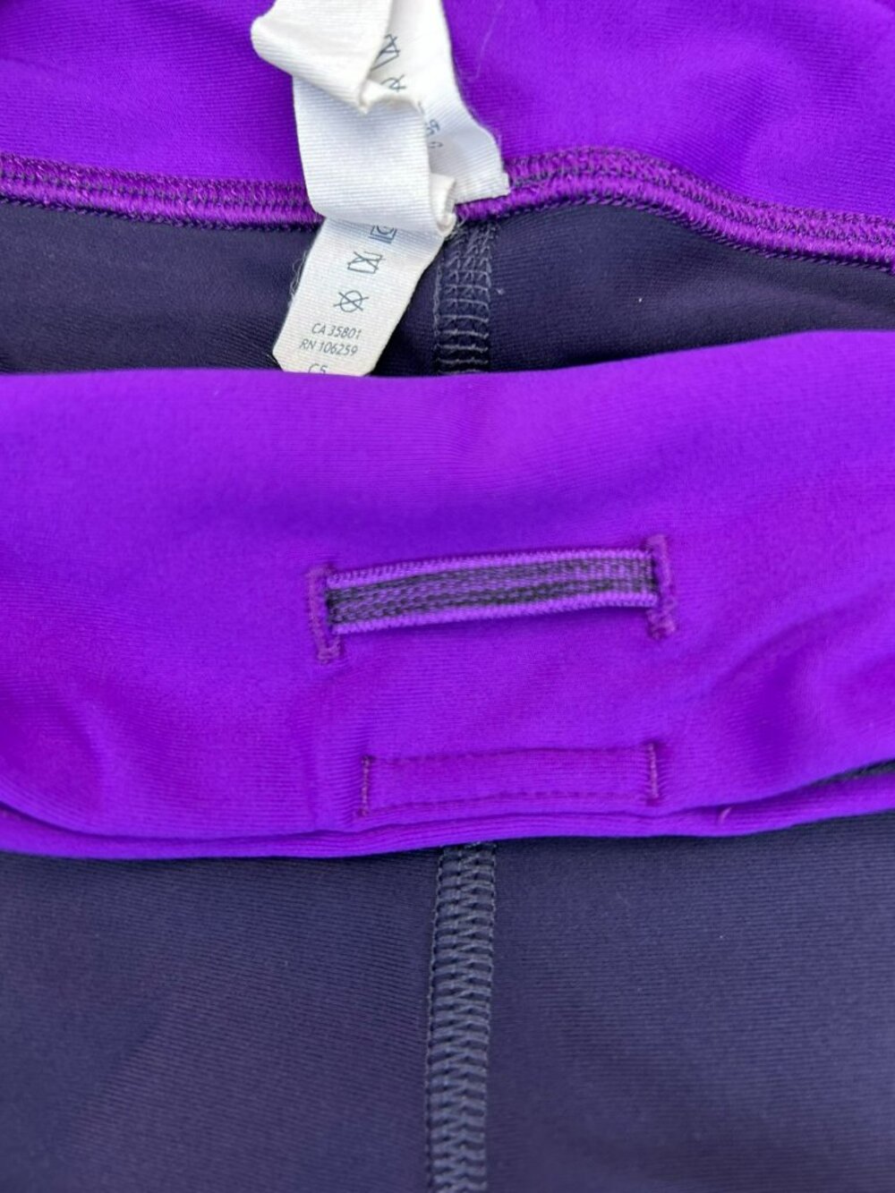 Lululemon Leggings Women Purple/Black Size 4 Nylon/Elastane High Rise Reflective - Picture 3 of 5